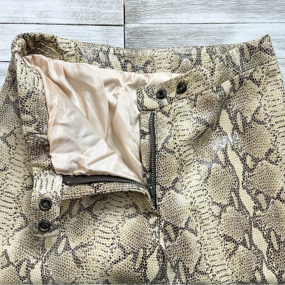 LANA FASHIONS Snakeskin Print Genuine Leather Pants - Picture 3 of 5